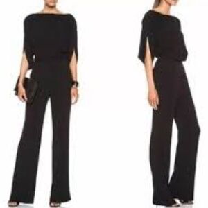 Diane Von Furstenberg Dezi Boatneck Dolman Sleeve Jumpsuit in Black - Size 0